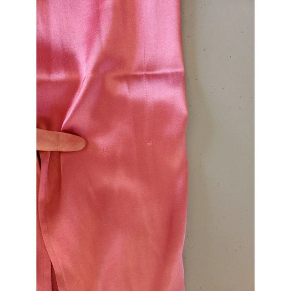 Defect Maeve Square-Neck Satin Stretch Midi Dress size L Rose Pink 9B402 - Picture 14 of 16